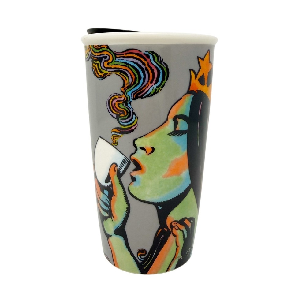 Starbucks 25th Anniversary‎ Siren Mermaid Ceramic Travel Tumbler with Lid